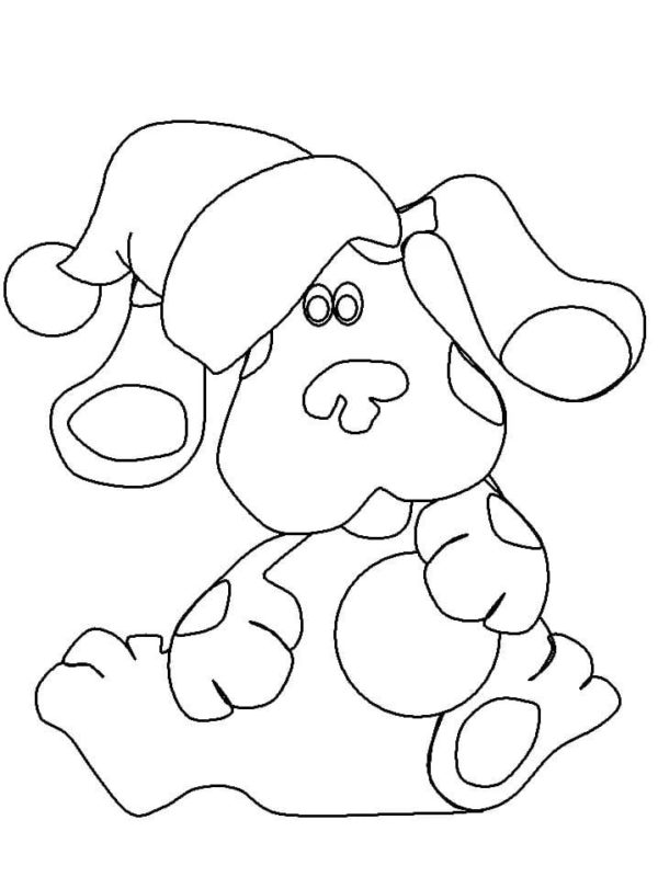 Pies w czapce Świętego Mikołaja kolorowanka do druku